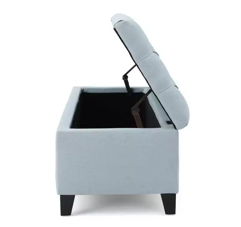 Storage Bench with Button Tufted Diamond Stitch, Versatile Ottoman Foot Rest with Cushion