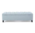 Storage Bench with Button Tufted Diamond Stitch, Versatile Ottoman Foot Rest with Cushion
