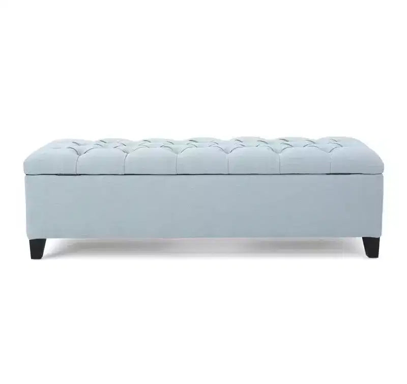 Storage Bench with Button Tufted Diamond Stitch, Versatile Ottoman Foot Rest with Cushion