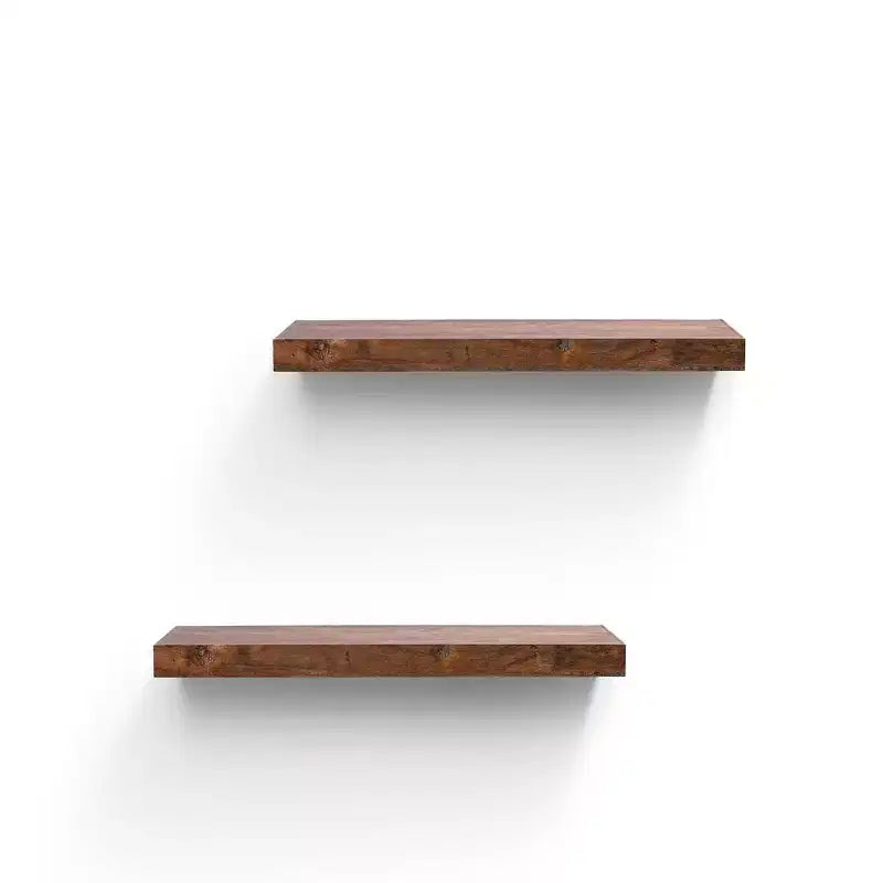 31.5 Maple Floating Shelf C invisible-bracket wood wall mount, perfect bathroom/bedroom/kitchen dcor or book/plant display, easy install.