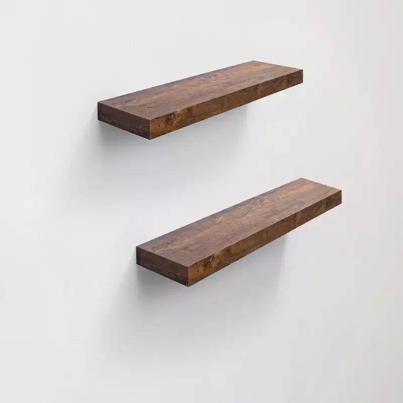31.5 Maple Floating Shelf C invisible-bracket wood wall mount, perfect bathroom/bedroom/kitchen dcor or book/plant display, easy install.