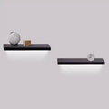 18.11 Black LED Floating Shelf C invisible-bracket wood wall mount with built-in LED, perfect bathroom/bedroom/kitchen dcor or book/plant display