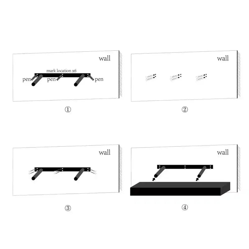 18.11 Black LED Floating Shelf C invisible-bracket wood wall mount with built-in LED, perfect bathroom/bedroom/kitchen dcor or book/plant display