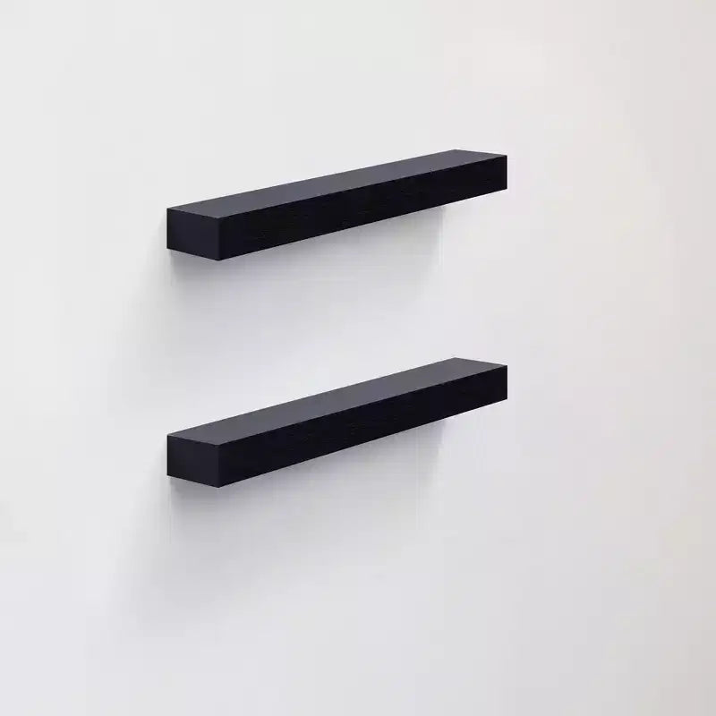 18.11 Black LED Floating Shelf C invisible-bracket wood wall mount with built-in LED, perfect bathroom/bedroom/kitchen dcor or book/plant display