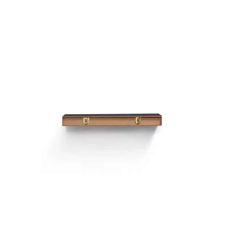 18.11 Black LED Floating Shelf C invisible-bracket wood wall mount with built-in LED, perfect bathroom/bedroom/kitchen dcor or book/plant display