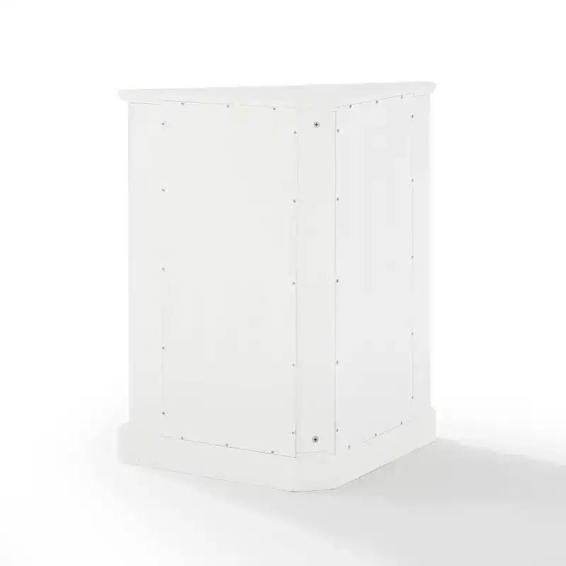 Stackable Corner Pantry, White, Adjustable Shelves, MDF & Veneer, Nautical Farmhouse Style, 2 Doors
