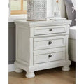 2 Drawer Nightstand White, Traditional Style, Antiqued Finish, Wood Frame