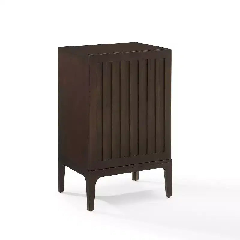 Asher Record Storage Stand Dark Brown - Crosley: Modern Turntable Cabinet with Divided Shelves