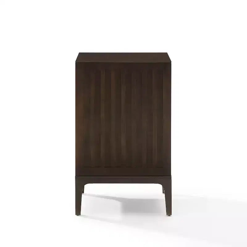 Support de rangement pour disques vinyles brun foncé, meuble moderne pour platine avec étagères divisées