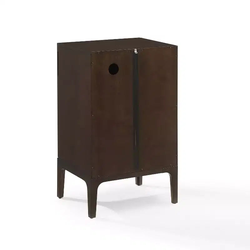 Support de rangement pour disques vinyles brun foncé, meuble moderne pour platine avec étagères divisées