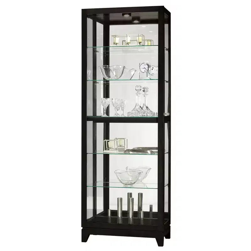Howard Miller 680629 Luke Iv Curio Cabinet 680629 Black Satin