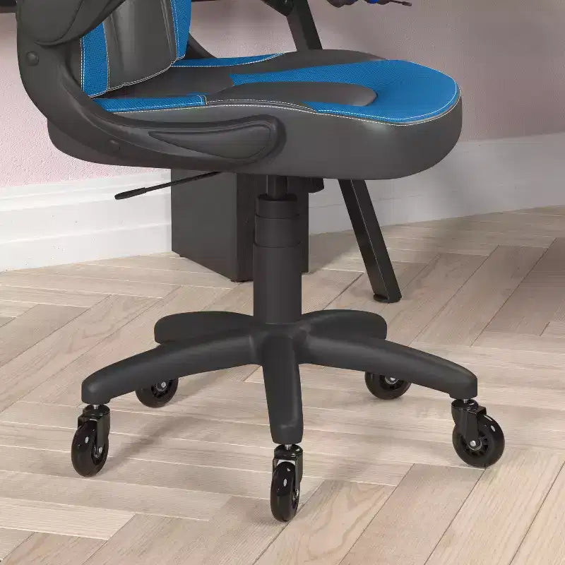 Gaming Chair, Racing Office Computer PC Adjustable Chair with Flip-up Arms and Transparent Roller Wheels