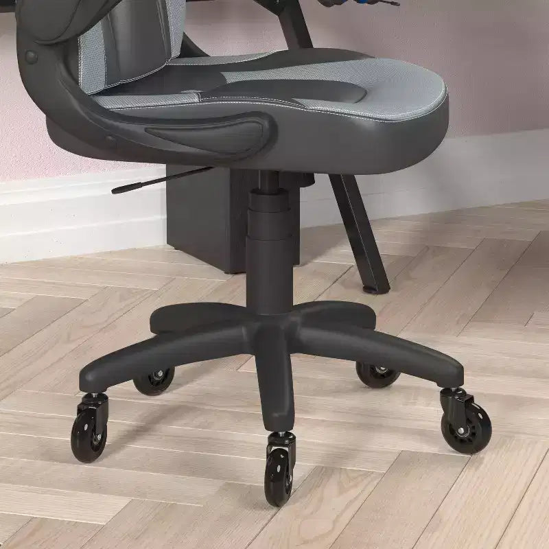Gaming Chair, Racing Office Computer PC Adjustable Chair with Flip-up Arms and Transparent Roller Wheels