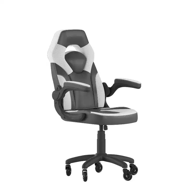 Flash Furniture X10 Gaming Chair Racing Office Computer PC Adjustable Chair with Flip-up Arms and Transparent Roller Wheels