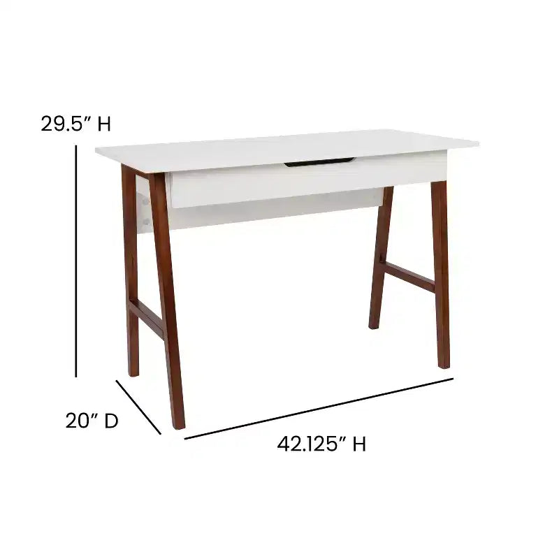 Home Office Writing Computer Desk with Drawer, A-Frame Legs, Laminate Top