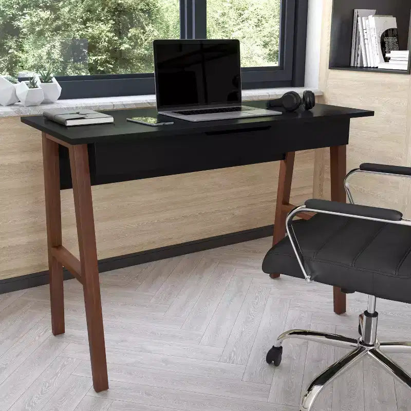Home Office Writing Computer Desk with Drawer, A-Frame Legs, Laminate Top