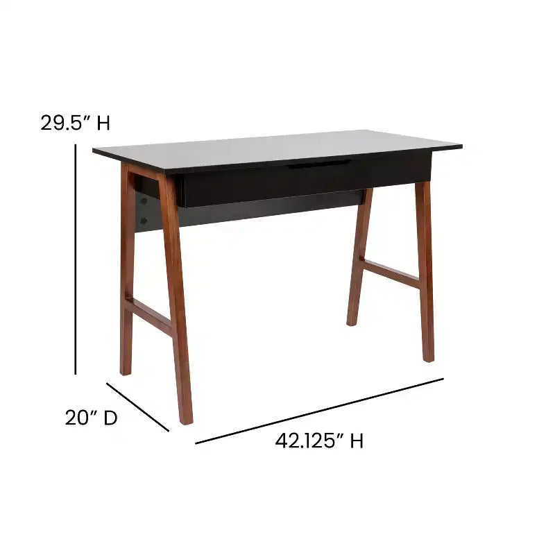 Home Office Writing Computer Desk with Drawer, A-Frame Legs, Laminate Top