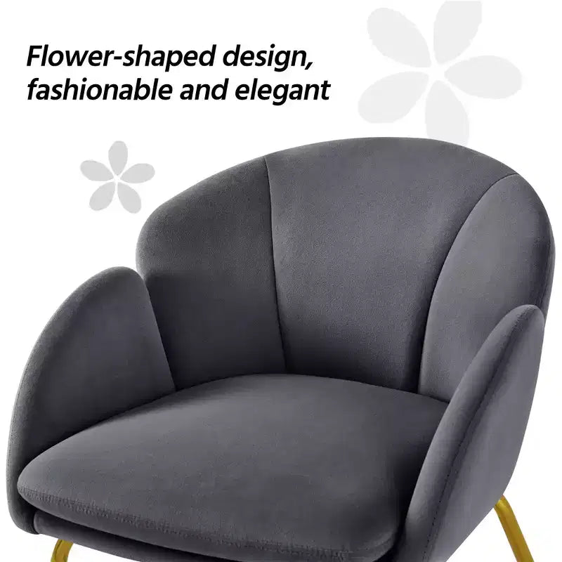Velvet Armchair Accent Chair with Gold Metal Legs for Living Room/Bedroom