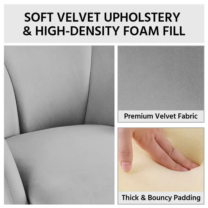 Velvet Armchair Accent Chair with Gold Metal Legs for Living Room/Bedroom