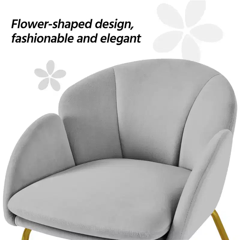 Velvet Armchair Accent Chair with Gold Metal Legs for Living Room/Bedroom
