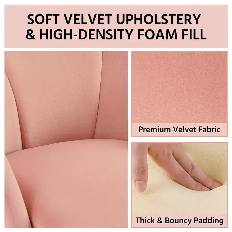 Velvet Armchair Accent Chair with Gold Metal Legs for Living Room/Bedroom