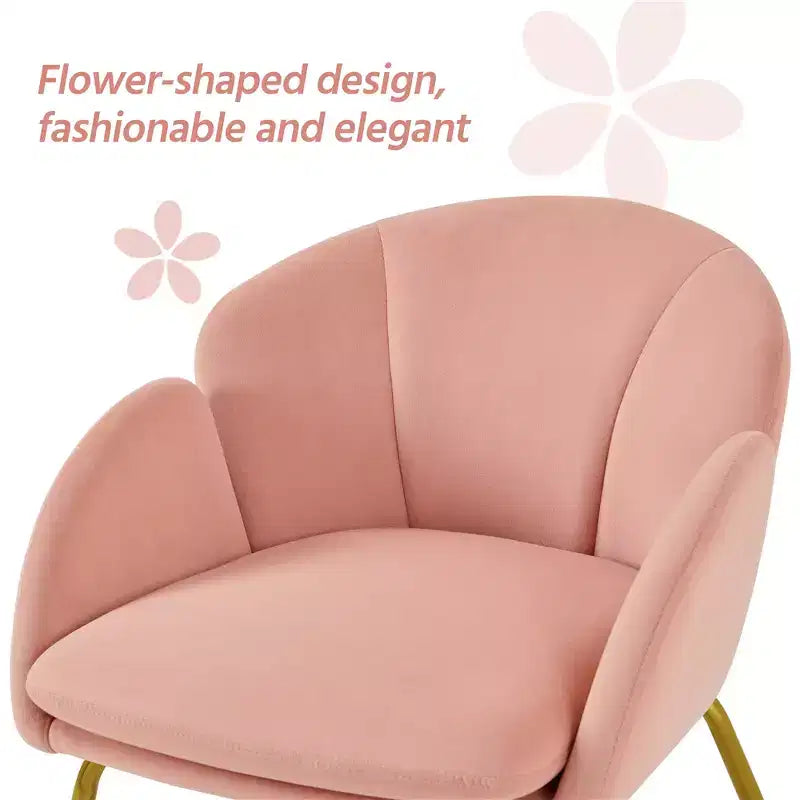Velvet Armchair Accent Chair with Gold Metal Legs for Living Room/Bedroom