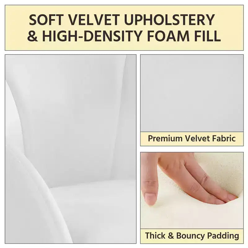 Velvet Armchair Accent Chair with Gold Metal Legs for Living Room/Bedroom