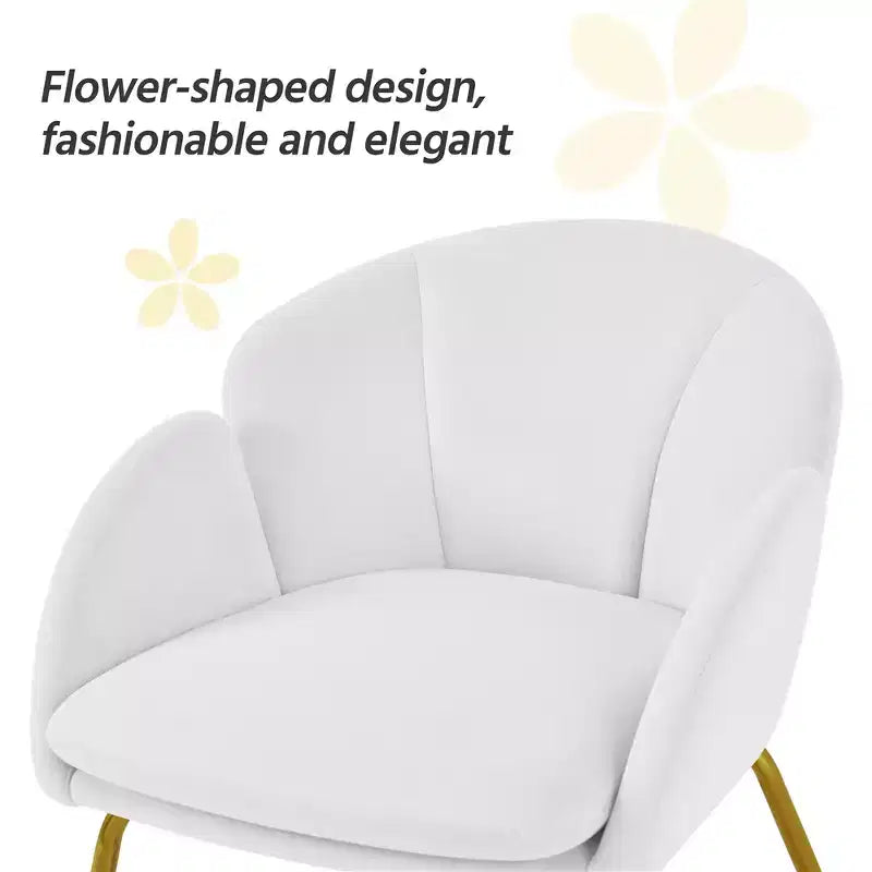 Velvet Armchair Accent Chair with Gold Metal Legs for Living Room/Bedroom