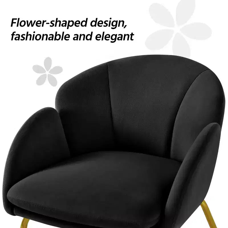 Velvet Armchair Accent Chair with Gold Metal Legs for Living Room/Bedroom