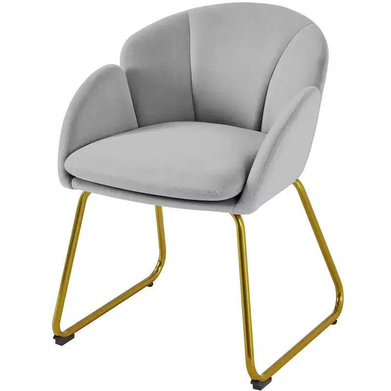 Velvet Armchair Accent Chair with Gold Metal Legs for Living Room/Bedroom