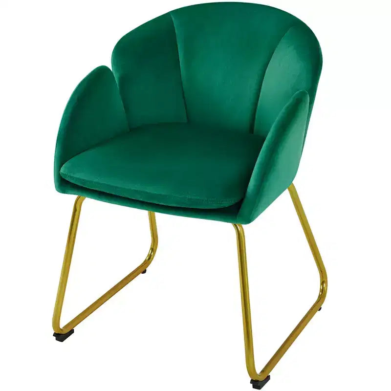 Velvet Armchair Accent Chair with Gold Metal Legs for Living Room/Bedroom