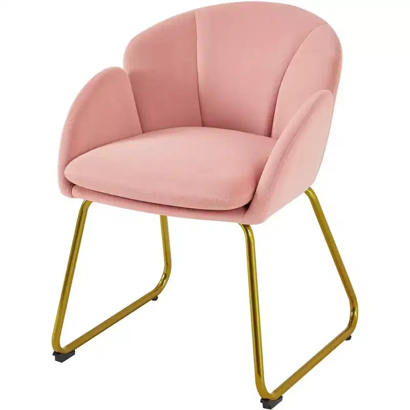 Velvet Armchair Accent Chair with Gold Metal Legs for Living Room/Bedroom