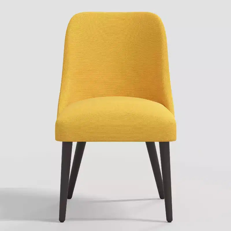 Modern Dining Chair in Linen, Armless, Espresso Legs, 250 lb Capacity