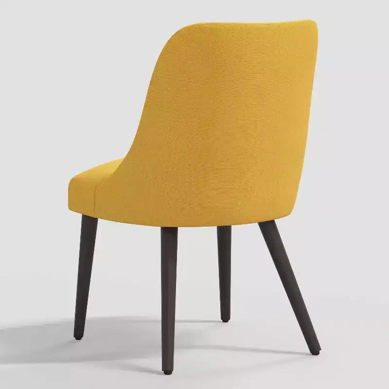 Modern Dining Chair in Linen, Armless, Espresso Legs, 250 lb Capacity
