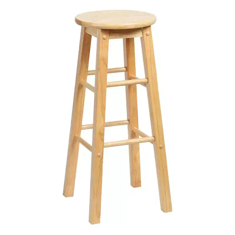 Classic Round Seat 29" Tall Kitchen Counter Stools, Natural, Set of 10