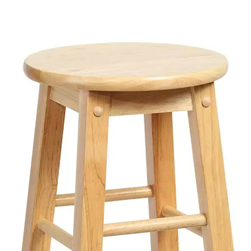 Classic Round Seat 29" Tall Kitchen Counter Stools, Natural, Set of 10